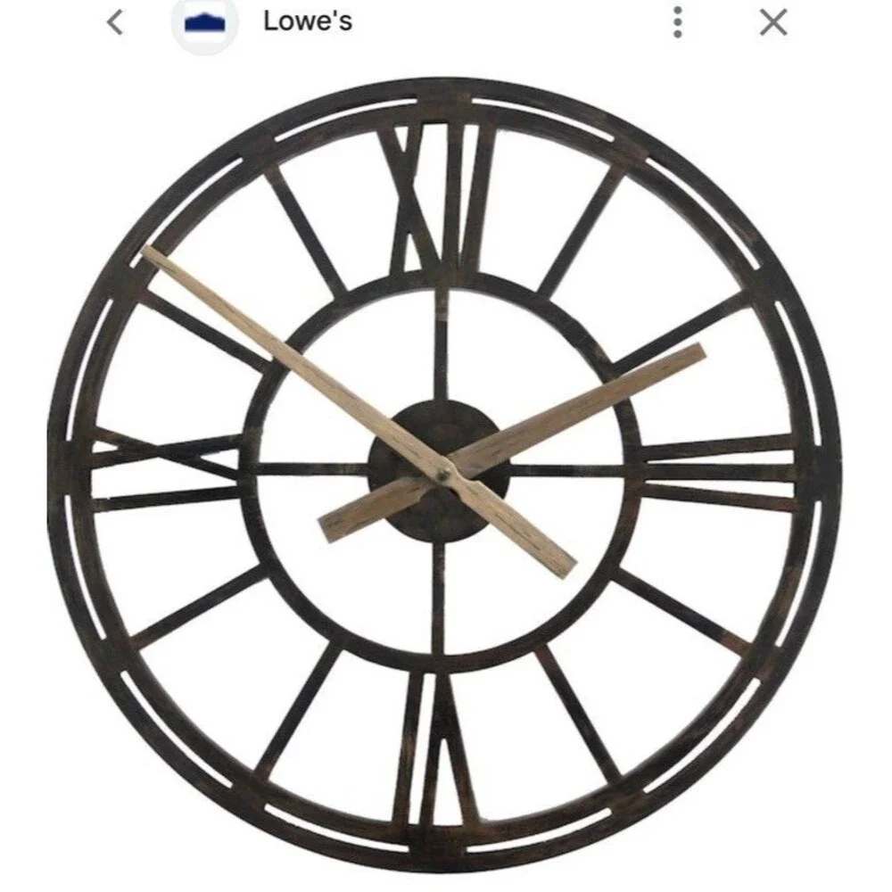 Allen & Roth Analog Round Clock “22x22” Wall Clock Lightweight Roman Numeral Big